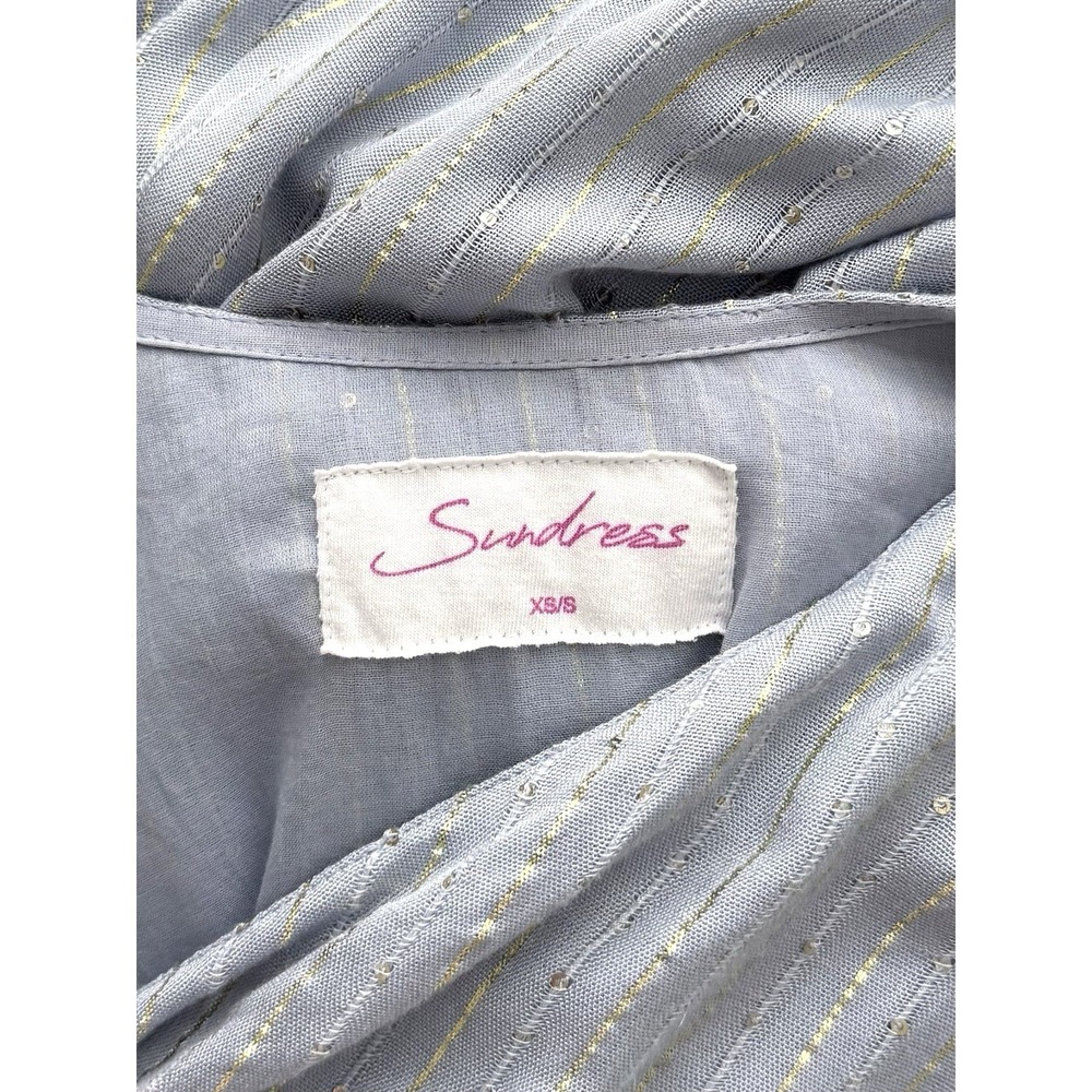 Sundress Juliana St Barth Womens Small Baby Blue Gold Resortwear Beach Cruise - Picture 6 of 8